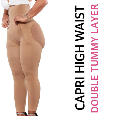 Capri Happy Butt No.7 - Double Layer Waistband Body Shaper Nude