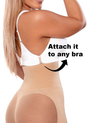 Capri Happy Butt No.7 - Double Layer Waistband Body Shaper Nude - YAHAIRA