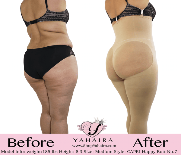Capri Happy Butt No.7 - Double Layer Waistband Body Shaper Nude - YAHAIRA