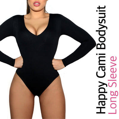HAPPY CAMI SHAPER BODYSUIT LONG SLEEVE TRIPLE TUMMY LAYER