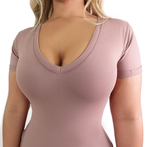 Happy Cami Shaper Bodysuit Short Sleeves - YAHAIRA