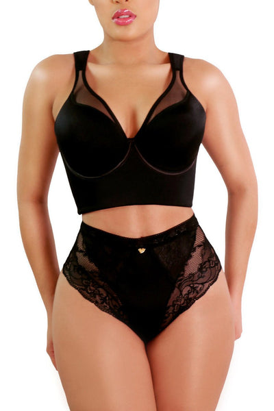 LACE LOVER  MID WAISTED PANTY
