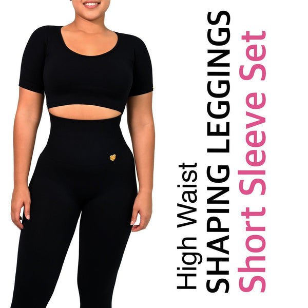 SHAPING LEGGINGS HIGH WAIST DOUBLE TUMMY SHORT SLEEVE - YAHAIRA