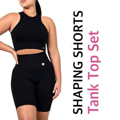 SHAPING SHORTS DOUBLE TUMMY TANK TOP SET
