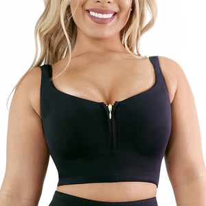 SPORTS BRA ZIPPER TOP - YAHAIRA