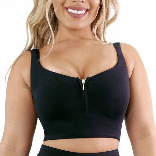 SPORTS BRA ZIPPER TOP - YAHAIRA
